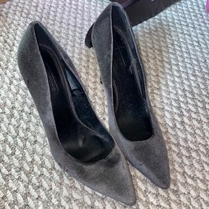 Topshop Gray velvety Stilettos